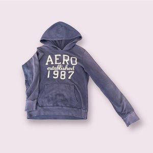 AEROPOSTALE GIRLS HOODIE (BLEACH DAMAGE) - L